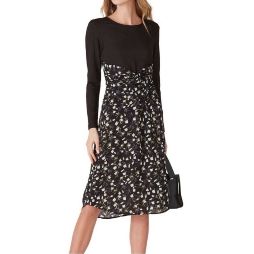 THAKOON Collective floral twist midi dress
